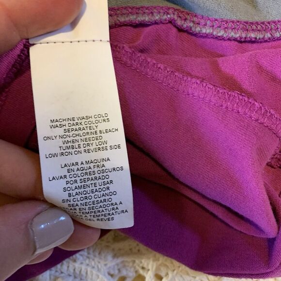 Joe Fresh (M) Workout Tank - Purple Gray Grey Racerback Stretch Shelf Bra - Picture 7 of 10